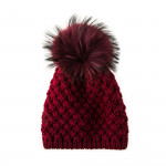 Beatrice Cashmere and Raccoon Fur Textured Knit Hat