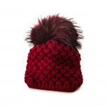 Beatrice Cashmere and Raccoon Fur Textured Knit Hat