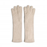 Ladies Cashmere and Leather Gloves - Vanilla