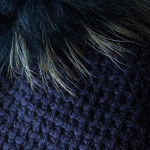 Cashmere & Fox Fur Knit Hat in Blue