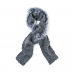 Alpaca Scarf with Coyote Fur - Charcoal