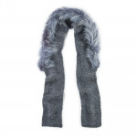 Alpaca Scarf with Coyote Fur - Charcoal