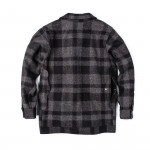 Wool Mackinaw Cruiser in Grey Black Plaid