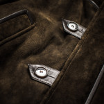 Men's Suede Shearling Coat Fur Collar