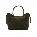 Best Friend Shopper Bag in Olive Goat Suede