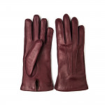 Ladies Leather Gloves with Cashmere Lining in Bordeau