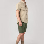 Short Sleeve Campaign Shirt in Light Stone