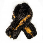 Maria Raccoon Fur Scarf - Black/Camel