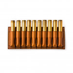 Small 10 Rd Open Ammunition Belt Wallet in Mid Tan