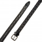 Crocodile Leather Belt in Black
