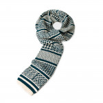 Multi Jacquard Sockstole in Ivory Bottle Green