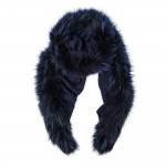 Ladies Fur Detail Scarf in Navy