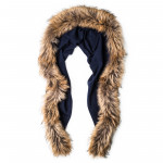 Ladies Fur Detail Scarf in Navy