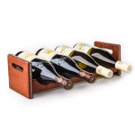 Hand Stitched Leather Covered Bottle Rack in Brown
