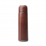 Hand Stitched Leather Covered Thermos 1L - Brown