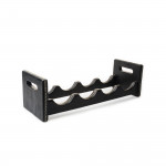 Hand Stitched Leather Covered Bottle Rack - Black