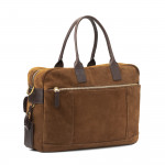 Bournbrook Briefcase in Walnut Suede