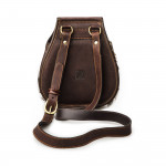 Leather & Fur Hand Warming Bag in  Chocolate