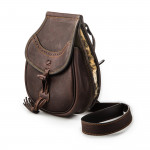 Leather & Fur Hand Warming Bag in  Chocolate