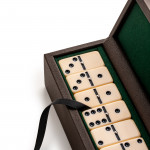 Dominoes Set with Buffalo Leather