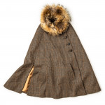 Ladies Fur-Trimmed Cape in Tweed