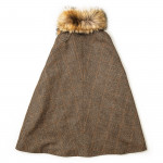 Ladies Fur-Trimmed Cape in Tweed