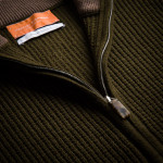 Bowland Zip Cardigan in Field Green with Clay