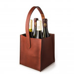 Leather Carrier for 4 Bottles