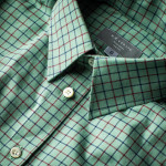 Men's Deluxe Tattersall Shirt in Green with Red