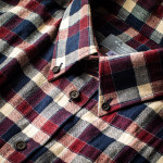 Men's Fine Cotton Shirt in Wine & Navy Check