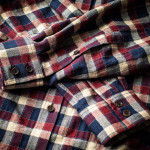 Men's Fine Cotton Shirt in Wine & Navy Check