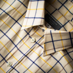 Men's Deluxe Tattersall Shirt in Blue/ Yellow/ Brown