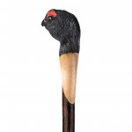 Hand Carved Black Grouse Walking Stick with Buffalo Horn Beak