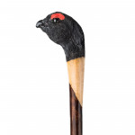 Hand Carved Black Grouse Walking Stick with Buffalo Horn Beak