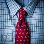 Silk Partridge Tie in Magenta