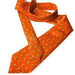 Silk Partridge Tie in Rust Orange