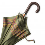 Multi Stripe Umbrella with Leather Handle