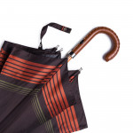 Striped Umbrella with Leather Handle