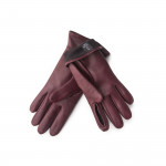 Ladies Leather Shooting Gloves in Burgundy