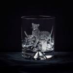 Hand Engraved Crystal Glass - Leopard