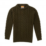 Galloway Cable Crewneck in Military