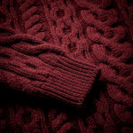 Galloway Cable Crewneck in Port