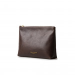 Small Heronshaw Pouch in Dark Tan Patterned