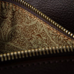 Small Heronshaw Pouch in Dark Tan Patterned