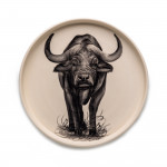 Large Hand Painted Buffalo Dish