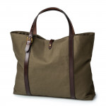 20L Tote Bag In Khaki Green Twill Canvas