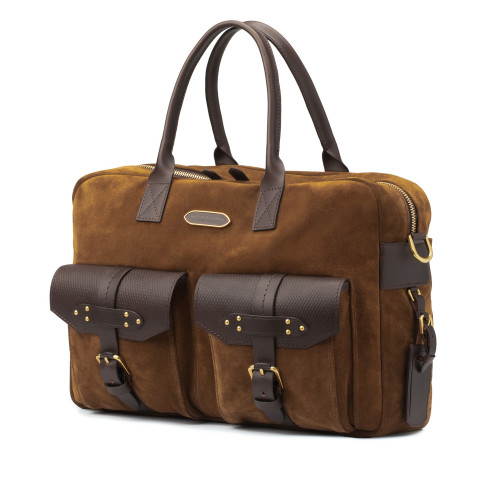 Bournbrook Briefcase in Walnut Suede