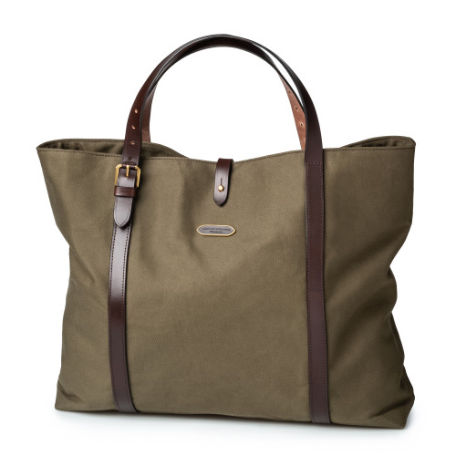 20L Tote Bag In Khaki Green Twill Canvas